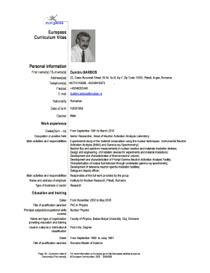 barbos dumitru cv form