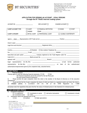 Romania Legal Person Account Application