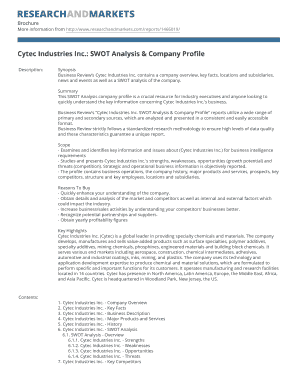 Company profile sample - swot analysis pdf filler form