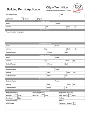 Building Permit Application City of Vermillion