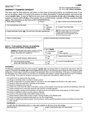Michigan Property Transfer Affidavit