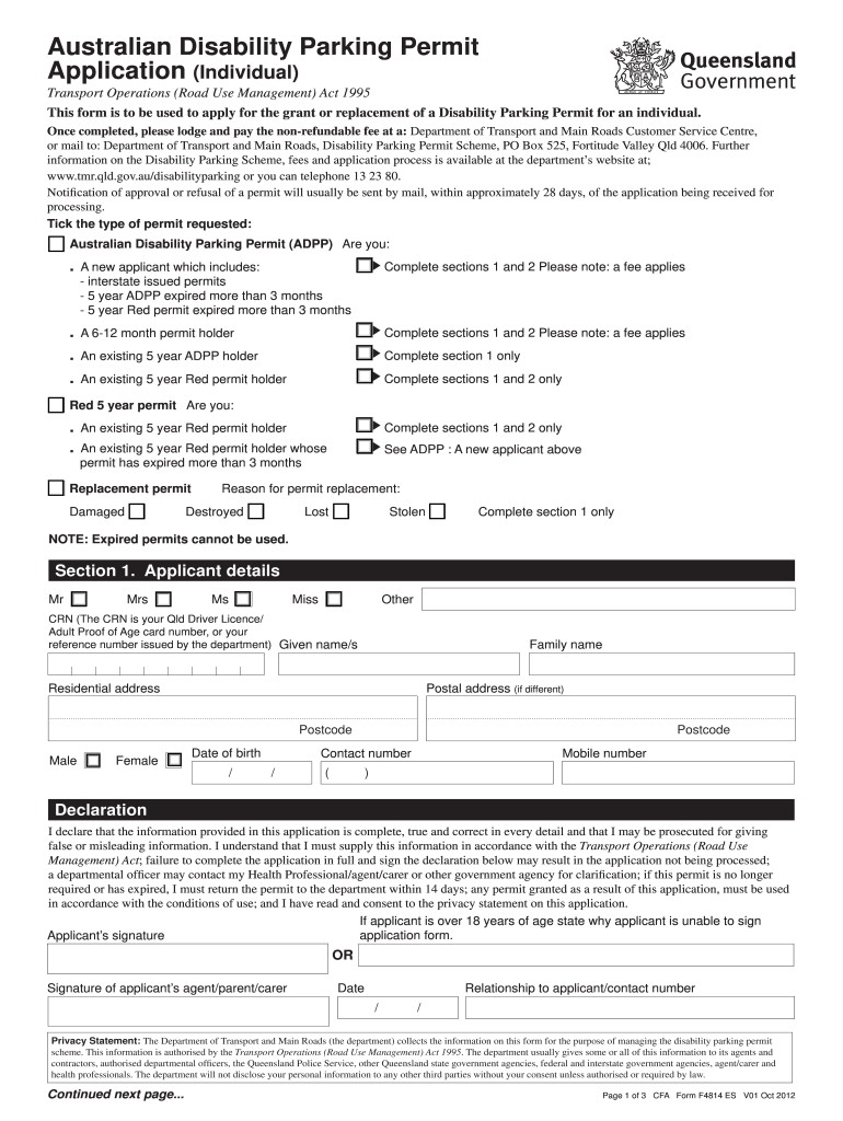 disability parking permit qld Preview on Page 1