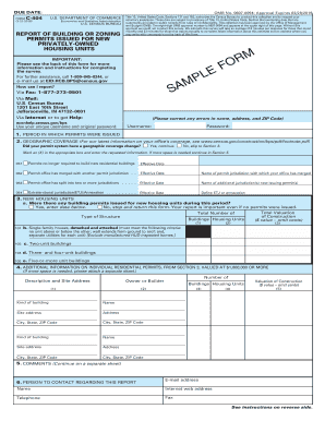 Form C-404 Report of Building or Zoning Permits Issued for New Privately-Owned Housing Units
