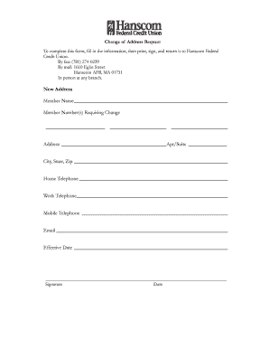 Change of Address Request