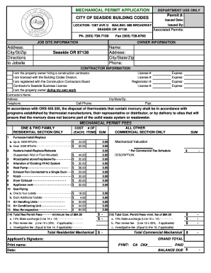 Mechanical Permit Application