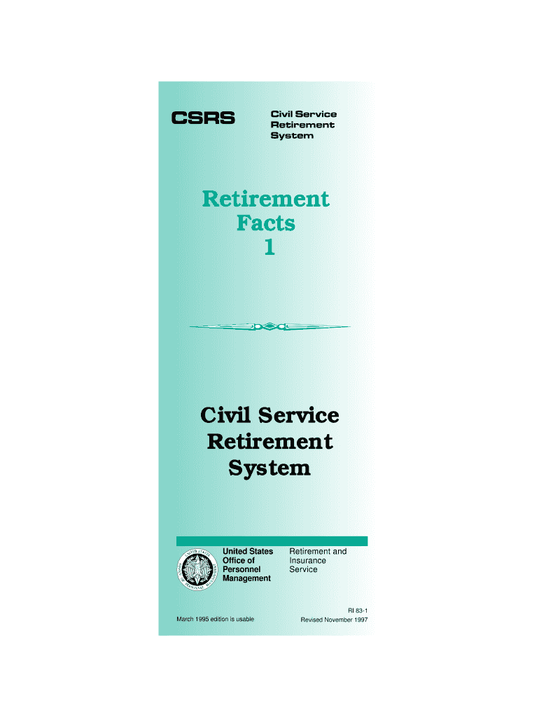 Retirement Facts 1 Civil Service Retirement System - Office of - opm Preview on Page 1