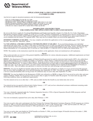 VA Form 22-1990 Application for Education Benefits