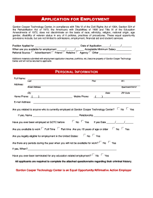 Employment Application Form