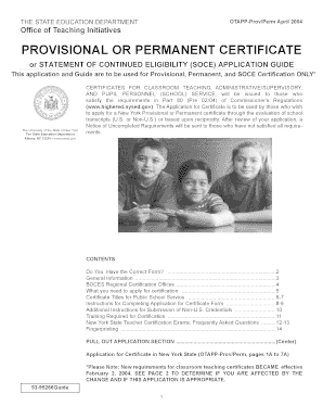 New York State Teacher Certification Application