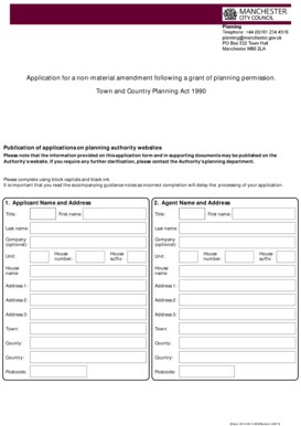 UK Non-Material Amendment Planning Application