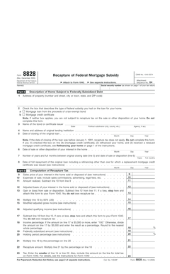 IRS Form 8828 Recapture of Federal Mortgage Subsidy