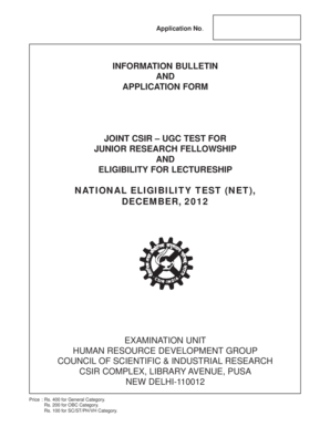 CSIR-UGC NET Application Form