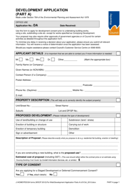 Development Application Form