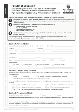Supplementary Information Form: Initial Teacher Education