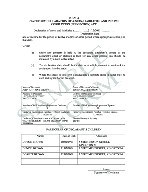 declaration of assets and liabilities form download word format