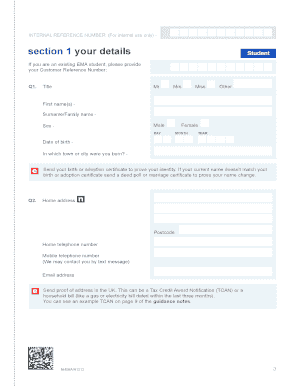 Education Maintenance Allowance Application Form