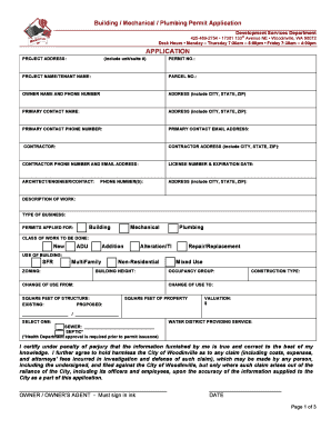 Building Mechanical Plumbing Permit Application