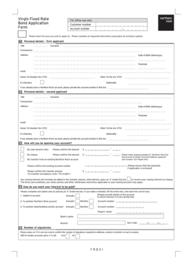Northern Rock Bond Application Form