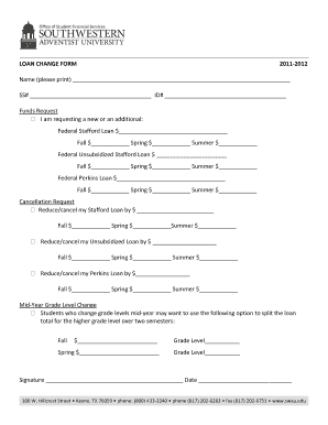 Loan Change Form
