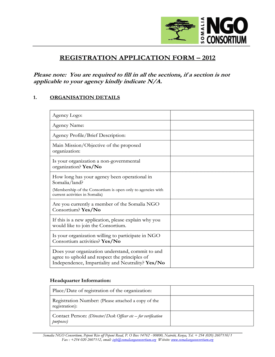 NGO Registration Form
