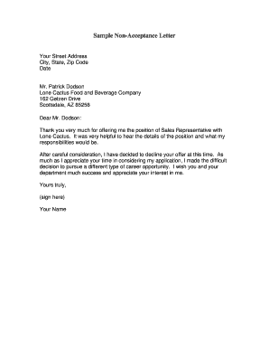 Letter To Rescind Employment Offer from www.pdffiller.com