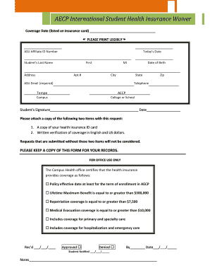 Employee benefits waiver form - AECP Health Insurance Waiver Form - global asu