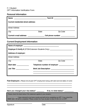 Work experience form template - To download the OPT Information Verification - atu