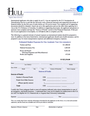Financial Responsibility Form