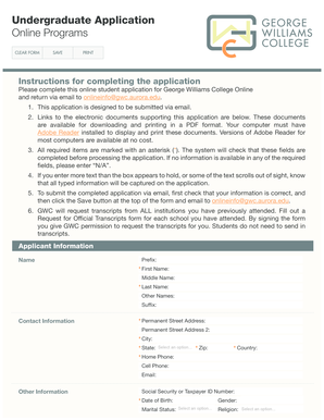 George Williams College Online Application