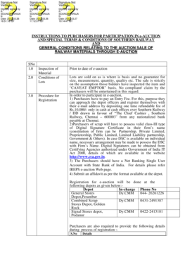 INSTRUCTIONS TO PURCHASERS FOR ... - Southern Railway