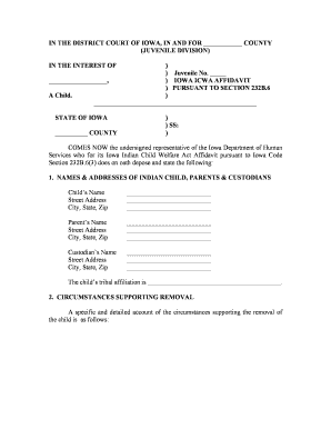 icwa affidavit in nj form