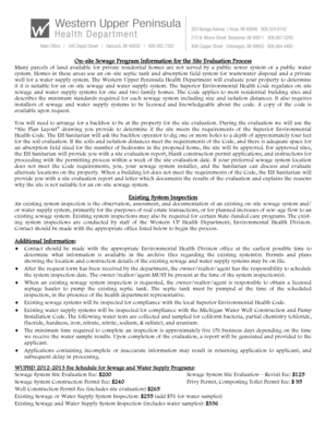 Michigan On-Site Sewage System Site Evaluation Form