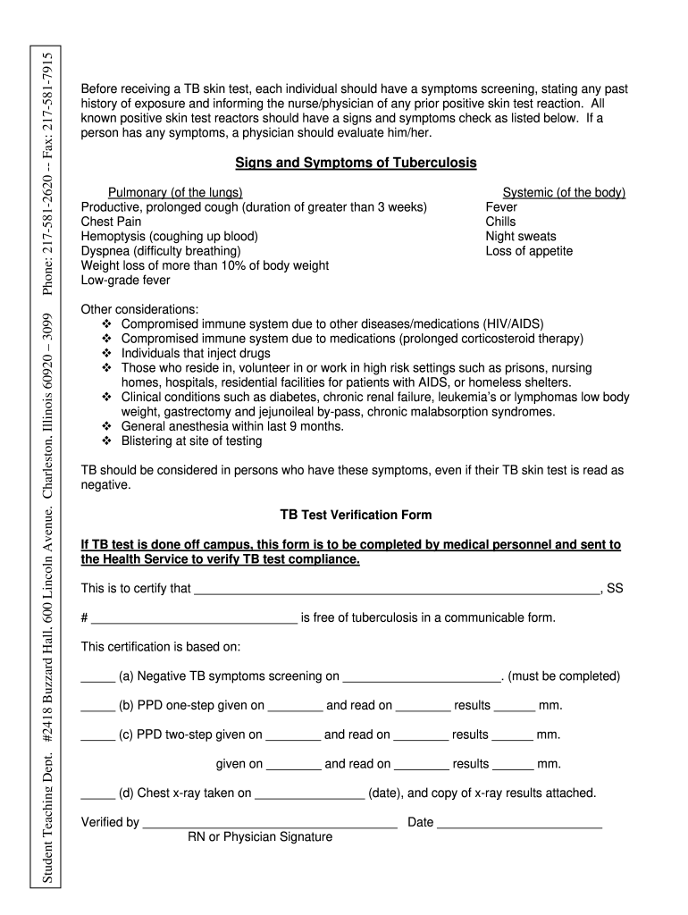 Tb Test Form Cvs Fill Online Printable Fillable Blank PdfFiller