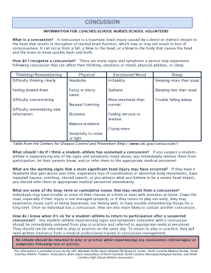 Concussion Information and Acknowledgement Form