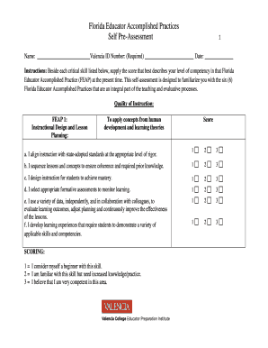 Florida Educator Self Pre-Assessment Form