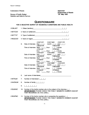 Russian Household Conditions Survey