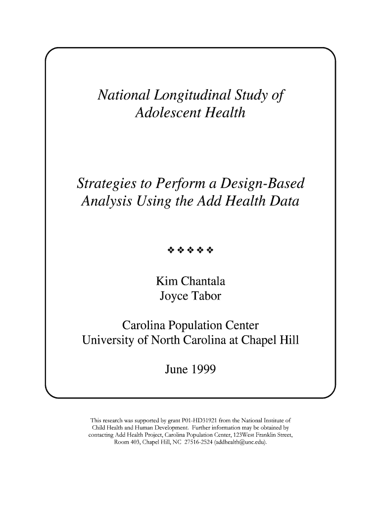 National Longitudinal Study of Adolescent Health Strategies to Preview on Page 1