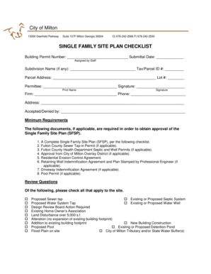 Single Family Site Plan Checklist