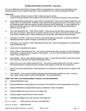 Income Withholding Order/Notice for Support