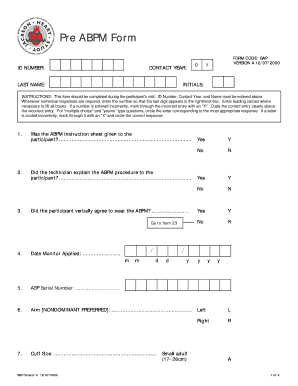 Pre ABPM Form