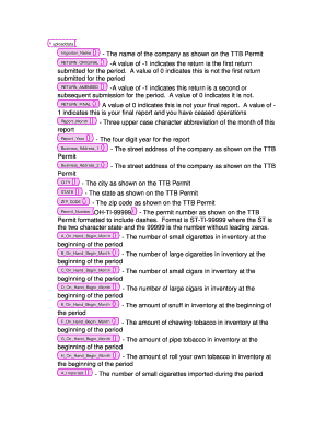 TTB Tobacco Product Monthly Report