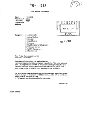 FOIA Request Order Form