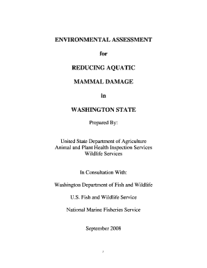 aquatic mammal damage environmental assessment form