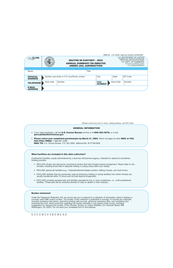 Deaths in Custody Annual Summary Form CJ-9A