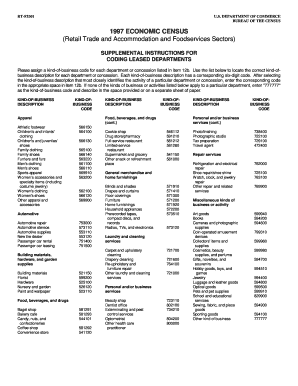 1997 Economic Census Leased Departments Form