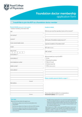 Foundation Doctor Membership Application Form