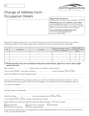 Change of Address Form