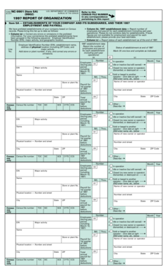 Form NC-9901 1997 Report of Organization