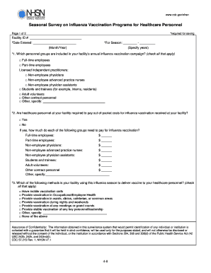 CDC Influenza Vaccination Survey Form