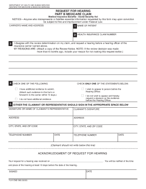Medicare Claim Request for Hearing